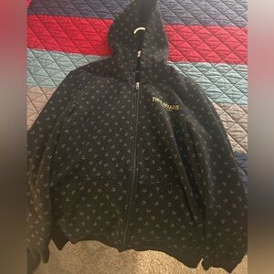 True Religion Black and Gold Patterned Hoodie